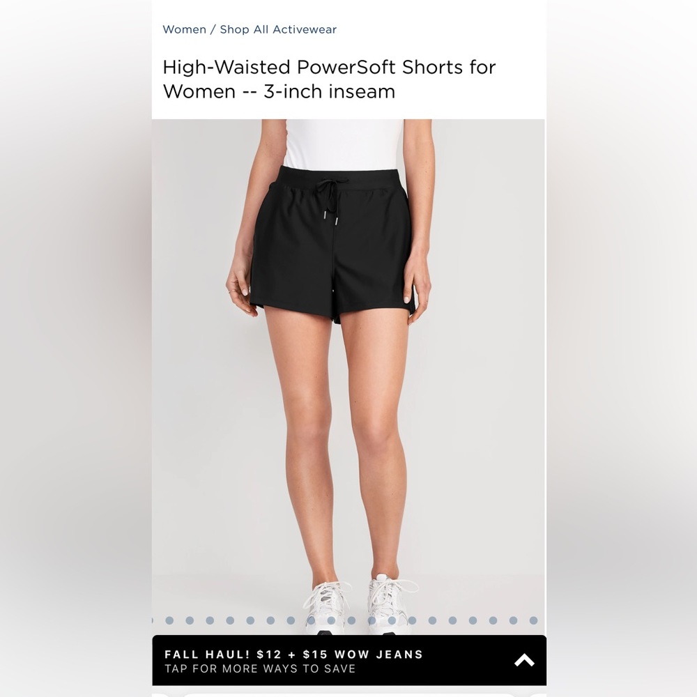NWT Black Old Navy Powersoft shorts